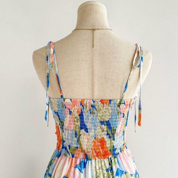 Multicolor Boho Women's Romantic Floral Casual Holiday Dress - Picture 6 of 8